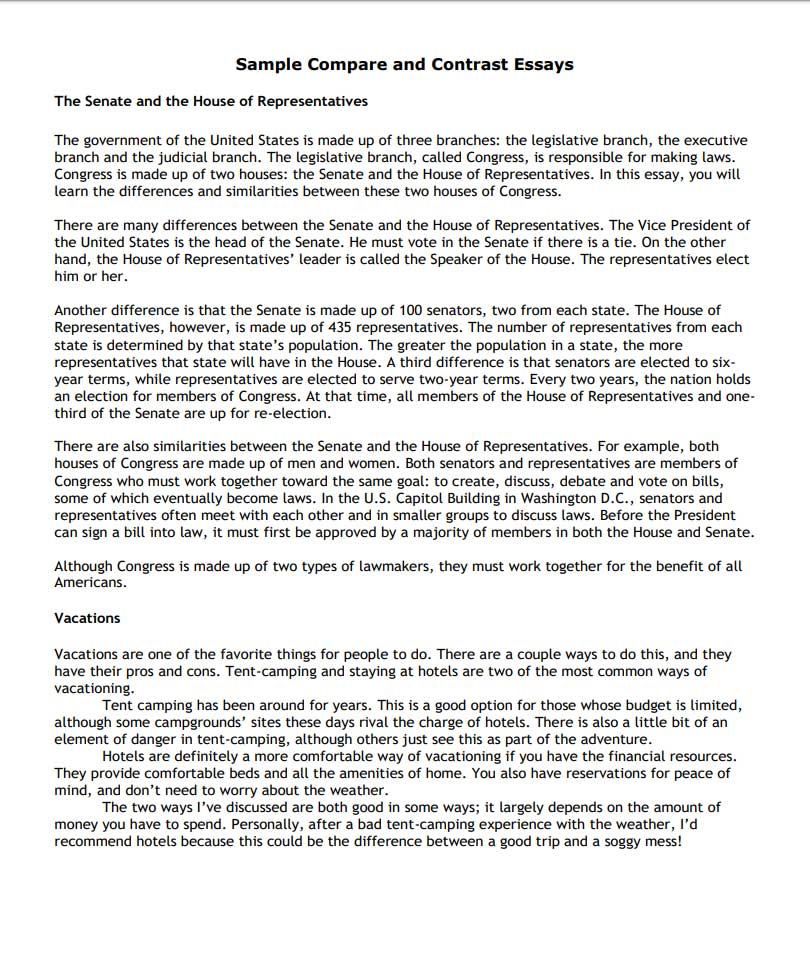 Best Compare and Contrast Essay Topics for All College and High School Students compare and contrast essay topics college