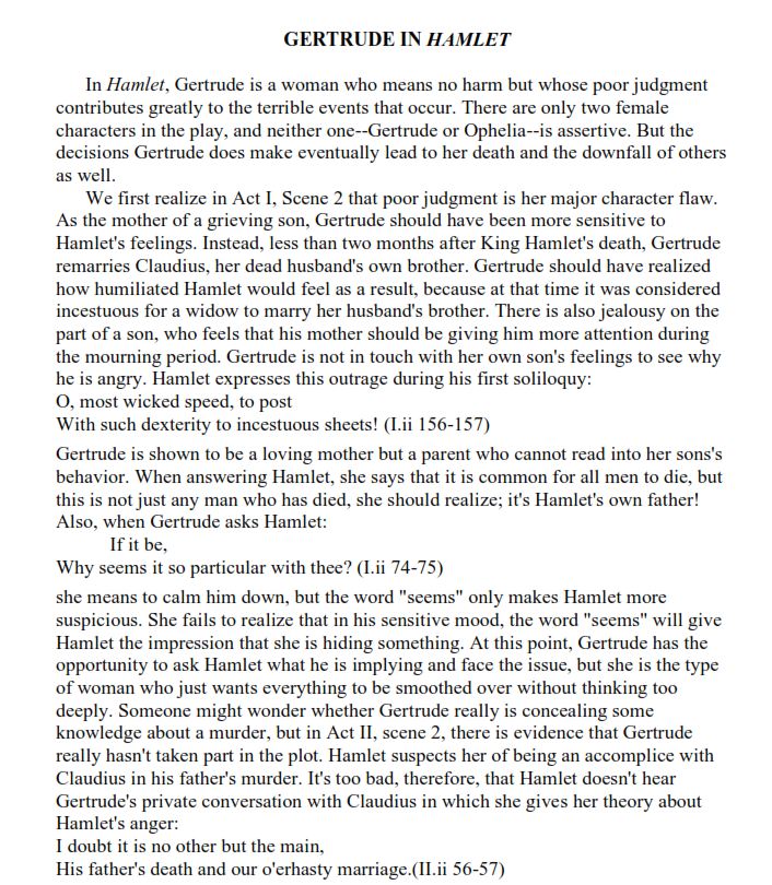 Hamlet Literary Analysis Free Essay Example hamlet literary analysis essay