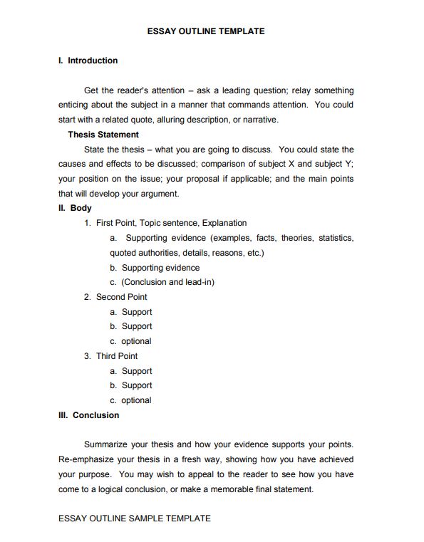 Free essay outline Free essay outline image