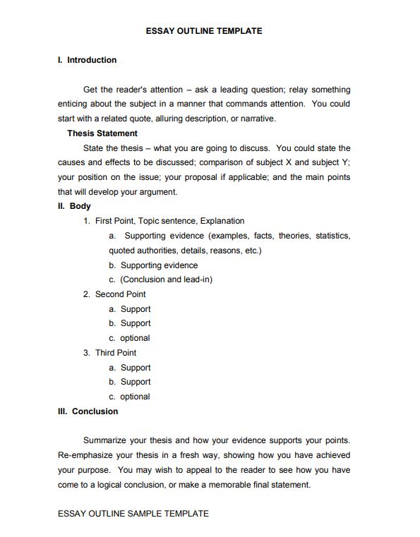 english extended essay outline example