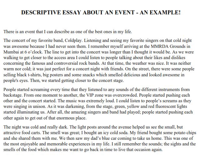 full descriptive essay