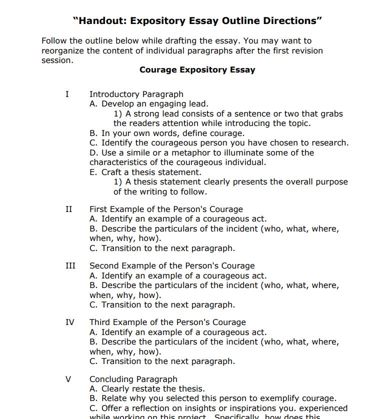 format for expository essay