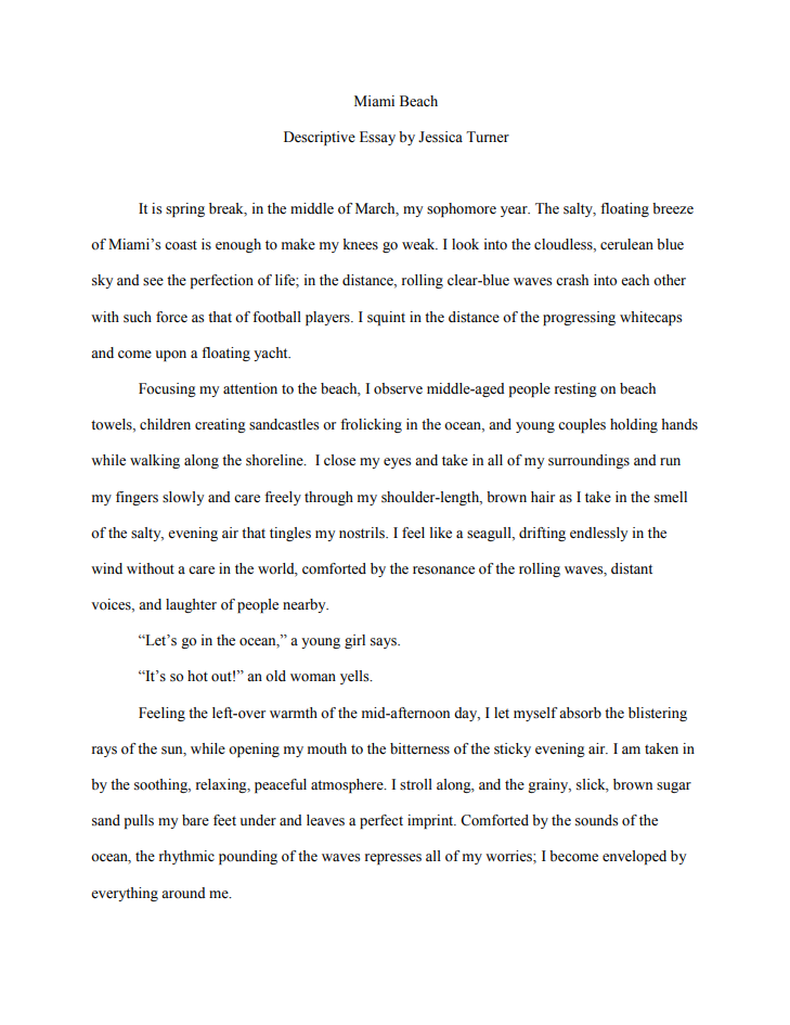 Descriptive essay example about a place Descriptive essay example about a place image