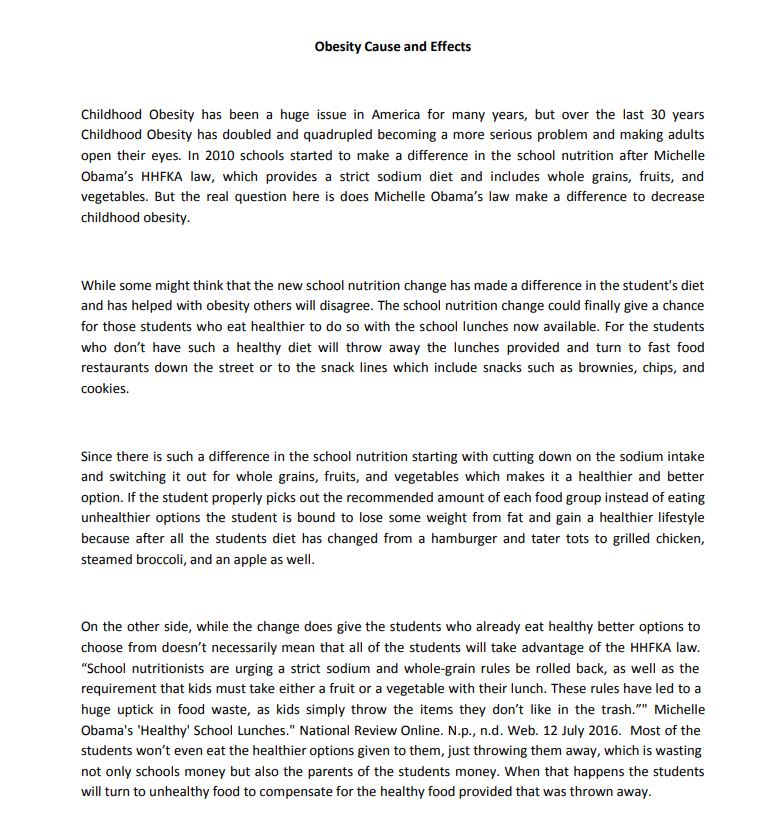 Dissertation on childhood obesity