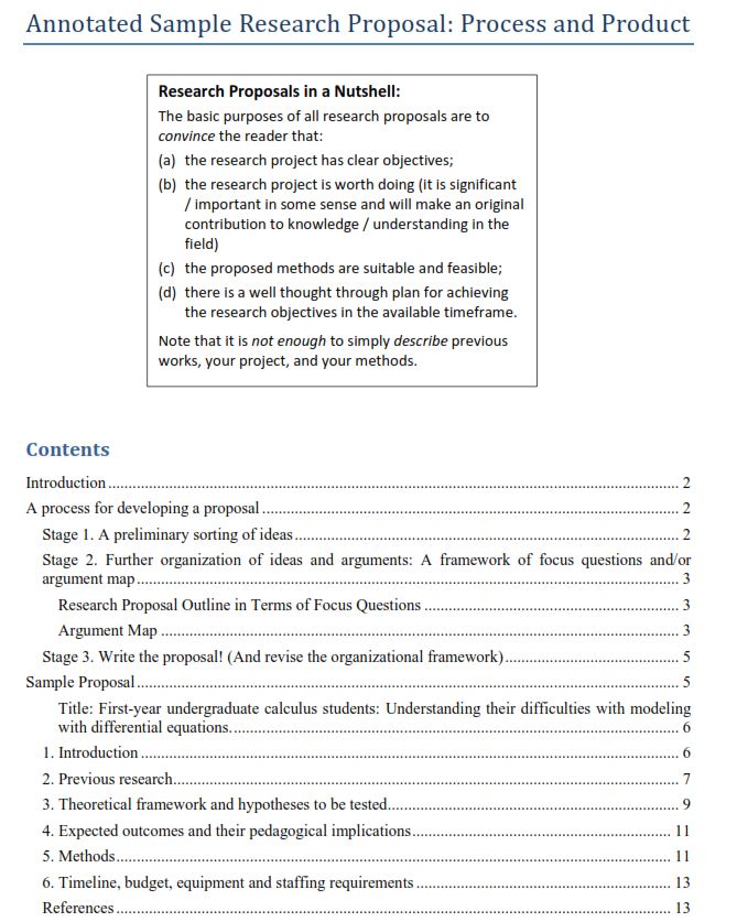 Proposal of research